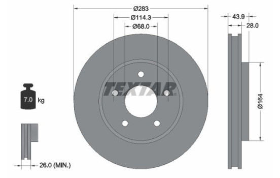 Brake Disc PRO 92280103 Textar