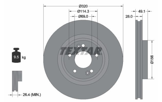 Brake Disc PRO 92281803 Textar