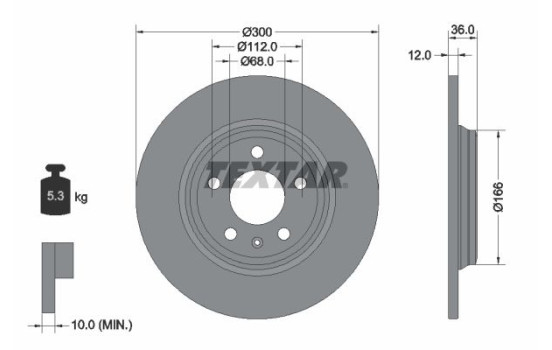 Brake Disc PRO 92282803 Textar