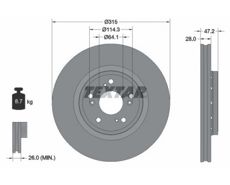 Brake Disc PRO 92283303 Textar