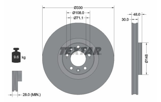 Brake Disc PRO 92283403 Textar