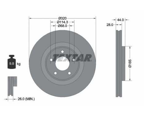 Brake Disc PRO 92283503 Textar