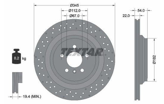 Brake Disc PRO 92283703 Textar