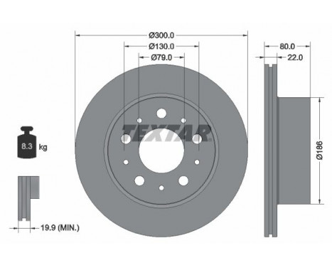 Brake Disc PRO 92284303 Textar