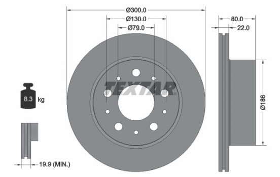 Brake Disc PRO 92284303 Textar
