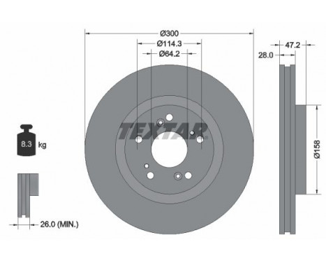 Brake Disc PRO 92284603 Textar