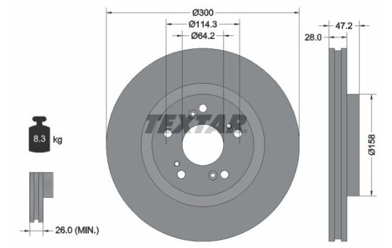 Brake Disc PRO 92284603 Textar