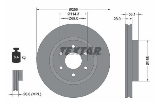 Brake Disc PRO 92285803 Textar