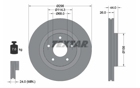 Brake Disc PRO+ 92285905 Textar