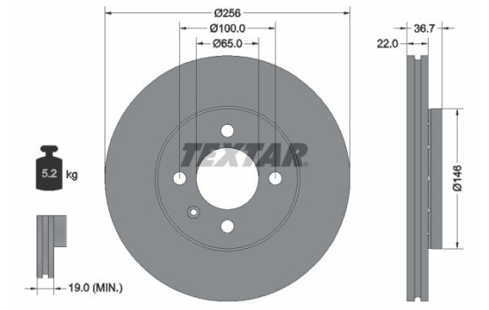 Brake Disc PRO 92287003 Textar
