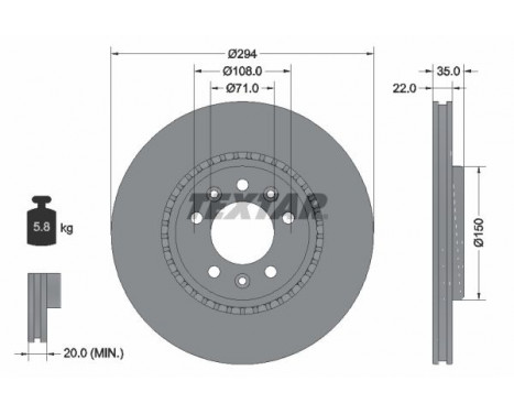 Brake Disc PRO 92287103 Textar