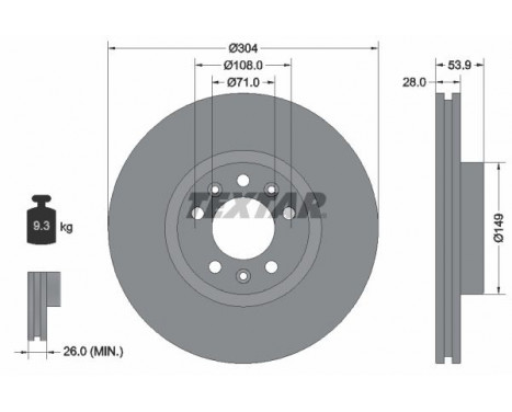 Brake Disc PRO 92287203 Textar