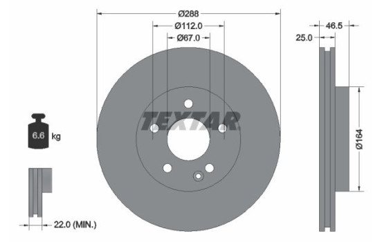 Brake Disc PRO+ 92287705 Textar