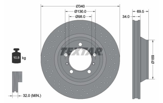 Brake Disc PRO+ 92287905 Textar