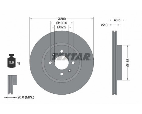 Brake Disc PRO 92288303 Textar