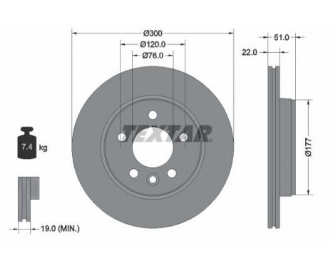 Brake Disc PRO 92288503 Textar