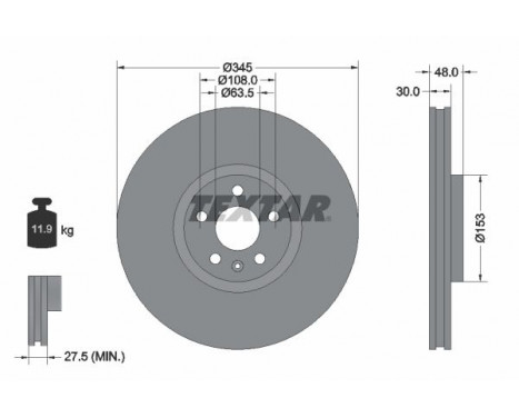 Brake Disc PRO+ 92289805 Textar