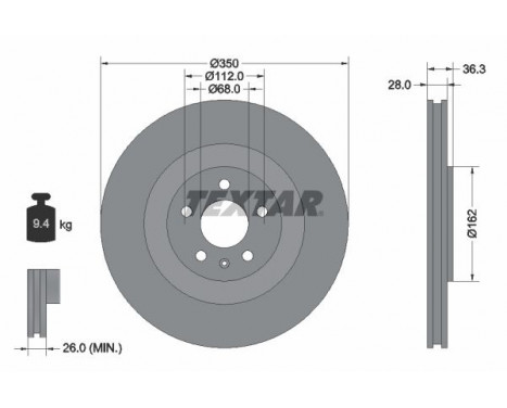 Brake Disc PRO+ 92290405 Textar