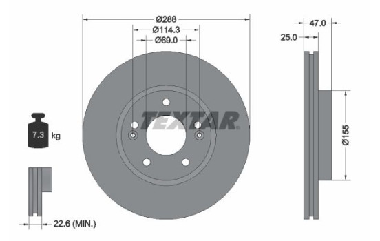Brake Disc PRO 92290503 Textar