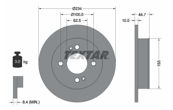 Brake Disc PRO 92291603 Textar