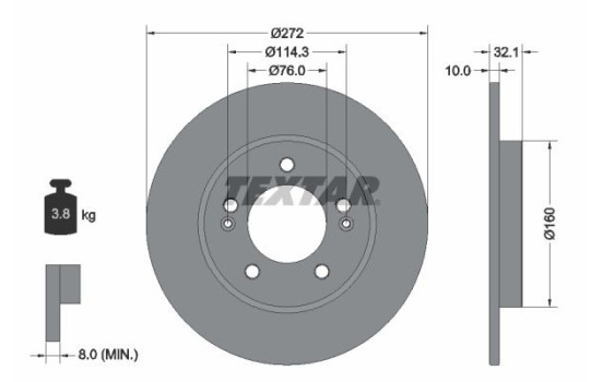 Brake Disc PRO 92291703 Textar