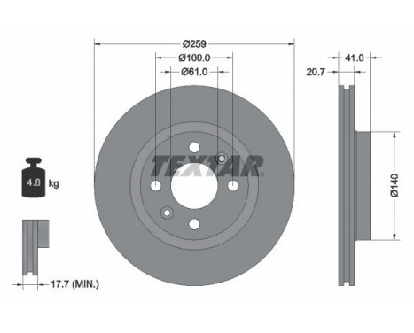 Brake Disc PRO 92292103 Textar