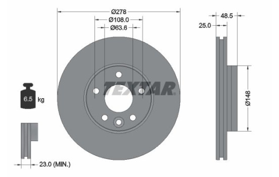 Brake Disc PRO 92292303 Textar