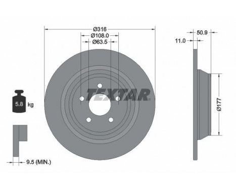 Brake Disc PRO 92292503 Textar