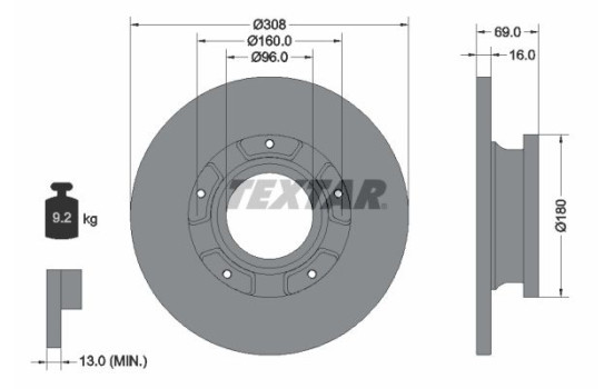 Brake Disc PRO 92292603 Textar
