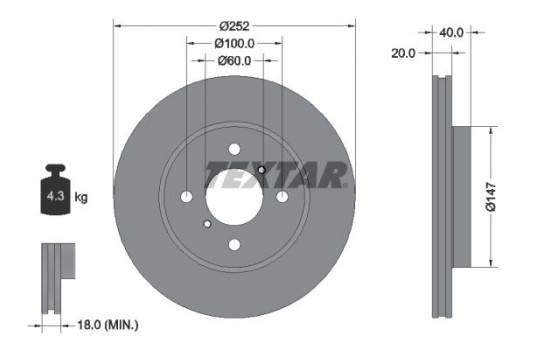 Brake Disc PRO 92292903 Textar