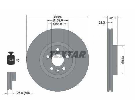 Brake Disc PRO+ 92293205 Textar