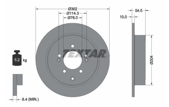 Brake Disc PRO 92293303 Textar