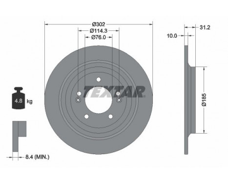 Brake Disc PRO 92293403 Textar