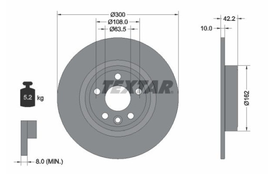 Brake Disc PRO 92293803 Textar