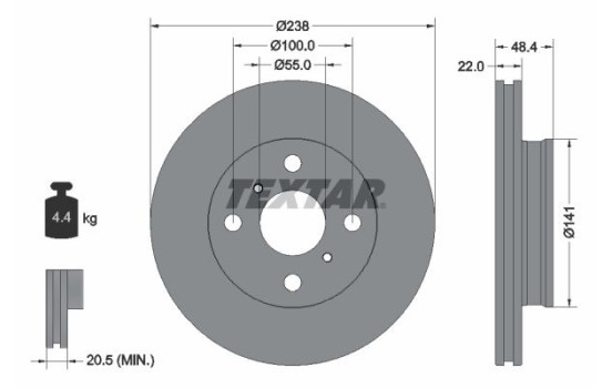 Brake Disc PRO 92294603 Textar