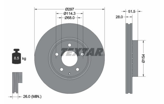 Brake Disc PRO 92295003 Textar