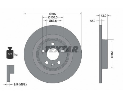 Brake Disc PRO+ 92295105 Textar