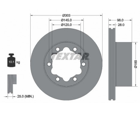 Brake Disc PRO 92295303 Textar