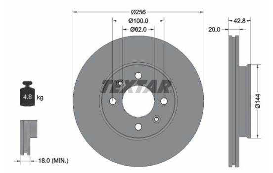 Brake Disc PRO 92295403 Textar