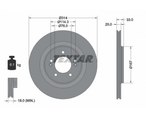 Brake Disc PRO 92296203 Textar