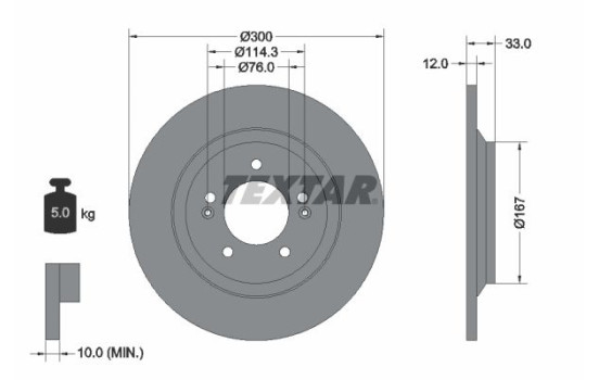 Brake Disc PRO 92296303 Textar