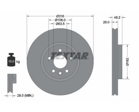 Brake Disc PRO+ 92300605 Textar