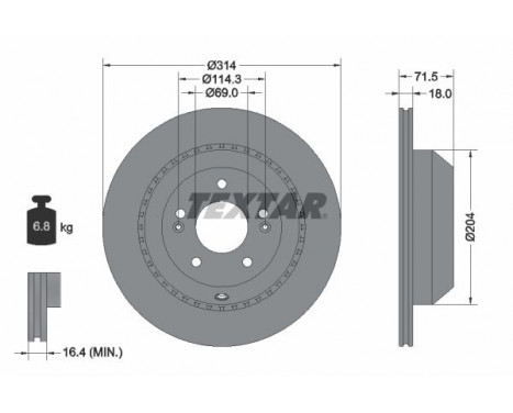 Brake Disc PRO 92300803 Textar