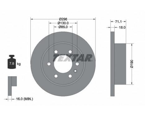 Brake Disc PRO 92301103 Textar