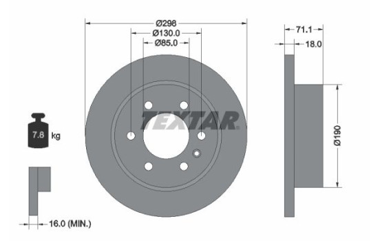 Brake Disc PRO 92301103 Textar