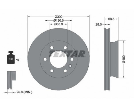 Brake Disc PRO 92301203 Textar