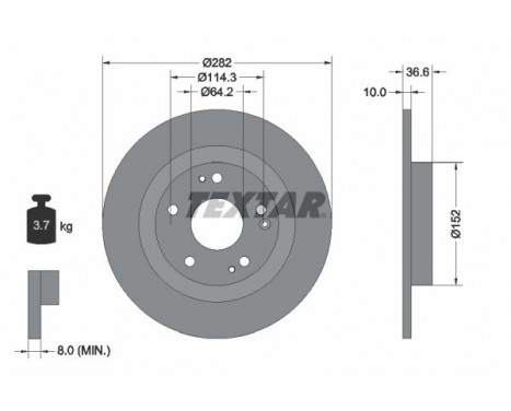 Brake Disc PRO 92301303 Textar