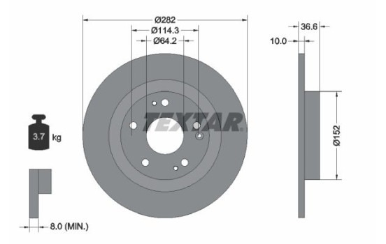 Brake Disc PRO 92301303 Textar