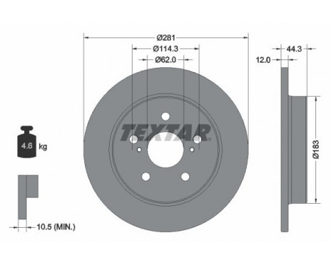 Brake Disc PRO 92301403 Textar