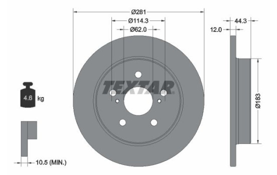 Brake Disc PRO 92301403 Textar